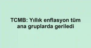 TCMB: Yıllık enflasyon tüm ana gruplarda geriledi
