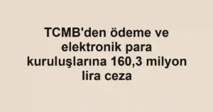 TCMB'den ödeme ve elektronik para kuruluşlarına 160,3 milyon lira ceza