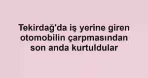 Tekirdağ'da iş yerine giren otomobilin çarpmasından son anda kurtuldular