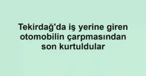Tekirdağ'da iş yerine giren otomobilin çarpmasından son kurtuldular