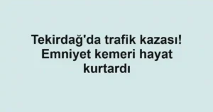 Tekirdağ'da trafik kazası! Emniyet kemeri hayat kurtardı