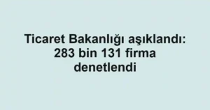 Ticaret Bakanlığı aşıklandı: 283 bin 131 firma denetlendi