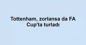 Tottenham, zorlansa da FA Cup'ta turladı