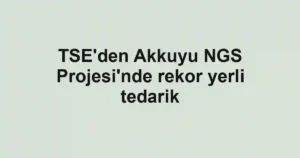 TSE'den Akkuyu NGS Projesi'nde rekor yerli tedarik