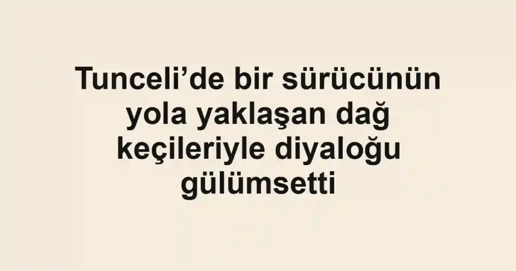 Tunceli’de bir sürücünün yola yaklaşan dağ keçileriyle diyaloğu gülümsetti
