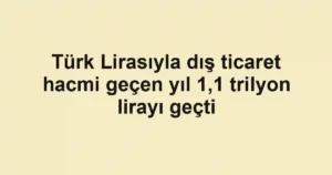 Türk Lirasıyla dış ticaret hacmi geçen yıl 1,1 trilyon lirayı geçti