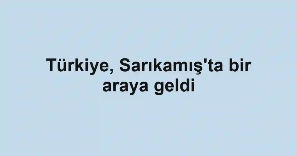 Türkiye, Sarıkamış'ta bir araya geldi