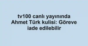 tv100 canlı yayınında Ahmet Türk kulisi: Göreve iade edilebilir