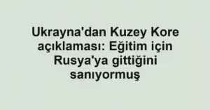 Ukrayna'dan Kuzey Kore açıklaması: Eğitim için Rusya'ya gittiğini sanıyormuş
