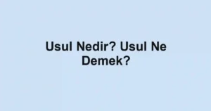 Usul Nedir? Usul Ne Demek?