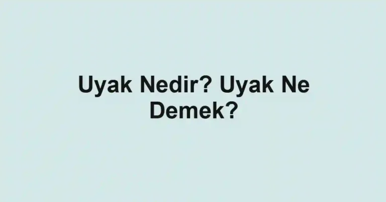 Uyak Nedir? Uyak Ne Demek?