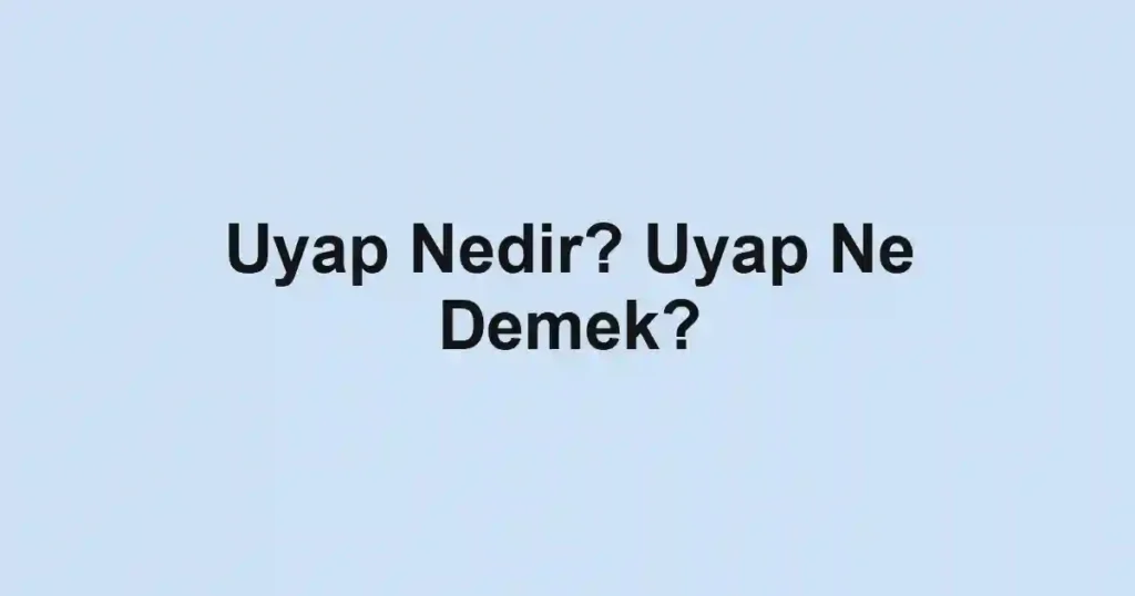 Uyap Nedir? Uyap Ne Demek?