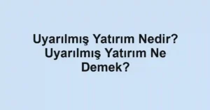 Uyarılmış Yatırım Nedir? Uyarılmış Yatırım Ne Demek?
