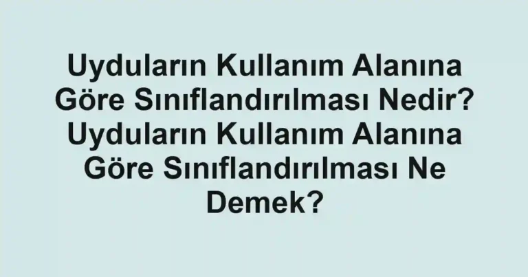 Uyduların Kullanım Alanına Göre Sınıflandırılması Nedir? Uyduların Kullanım Alanına Göre Sınıflandırılması Ne Demek?