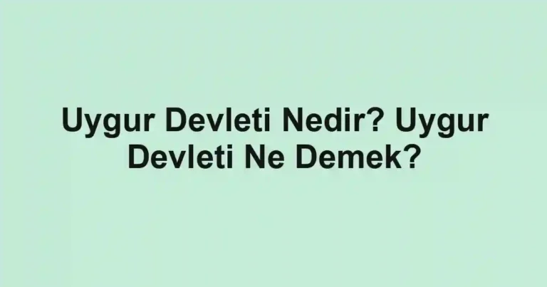 Uygur Devleti Nedir? Uygur Devleti Ne Demek?