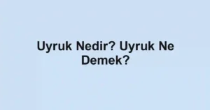 Uyruk Nedir? Uyruk Ne Demek?