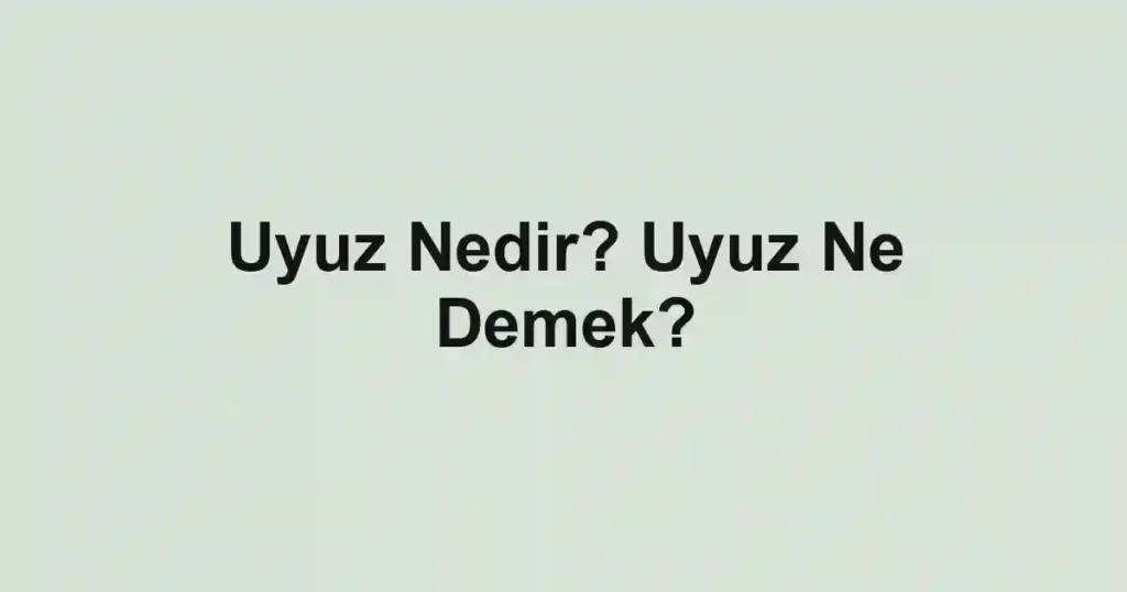 Uyuz Nedir? Uyuz Ne Demek?