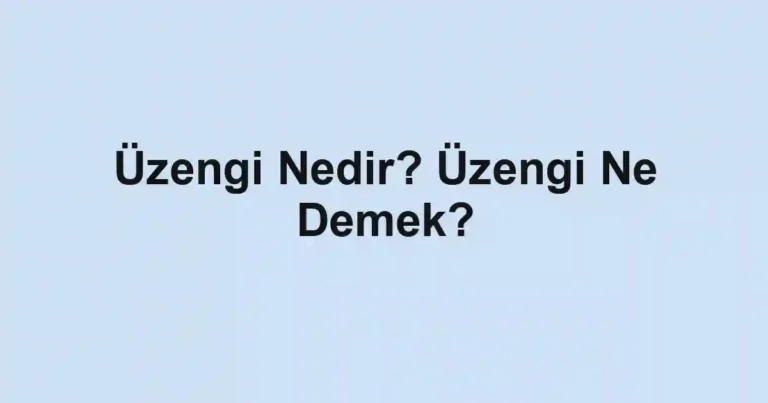 Üzengi Nedir? Üzengi Ne Demek?