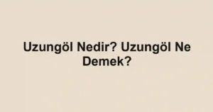 Uzungöl Nedir? Uzungöl Ne Demek?