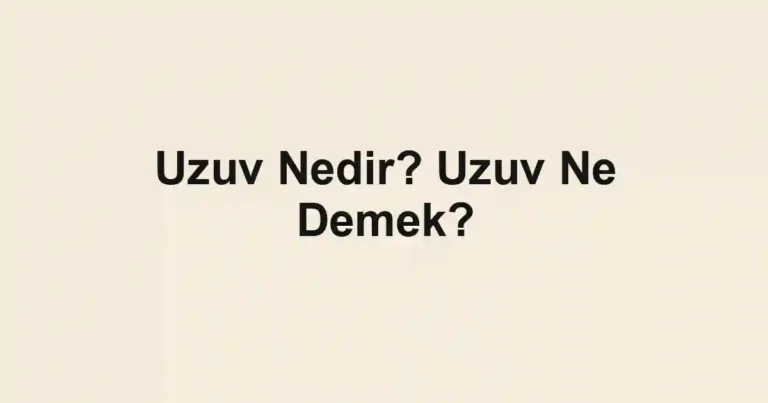 Uzuv Nedir? Uzuv Ne Demek?