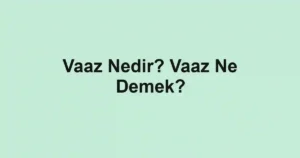 Vaaz Nedir? Vaaz Ne Demek?