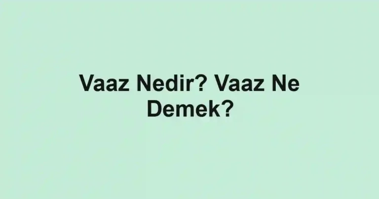 Vaaz Nedir? Vaaz Ne Demek?