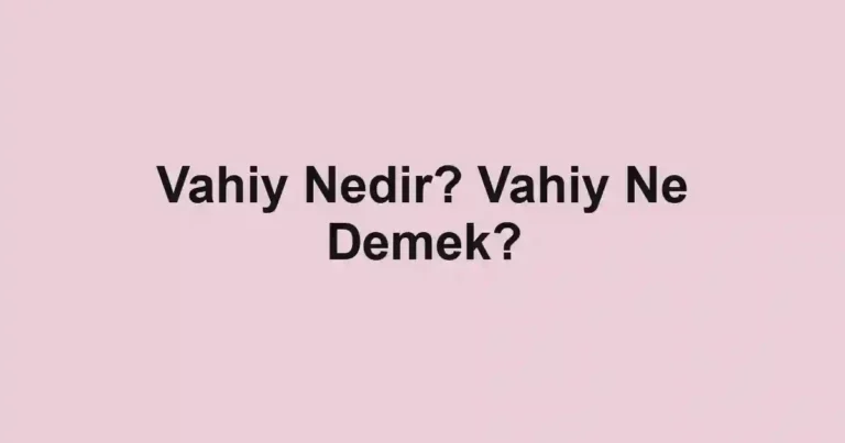 Vahiy Nedir? Vahiy Ne Demek?
