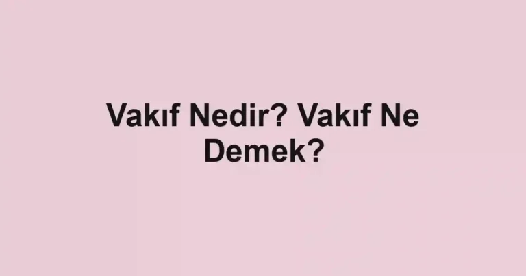 Vakıf Nedir? Vakıf Ne Demek?