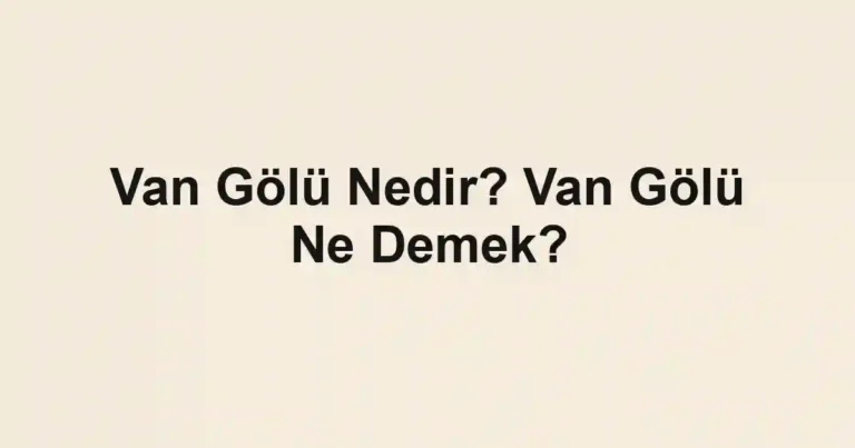 Van Gölü Nedir? Van Gölü Ne Demek?
