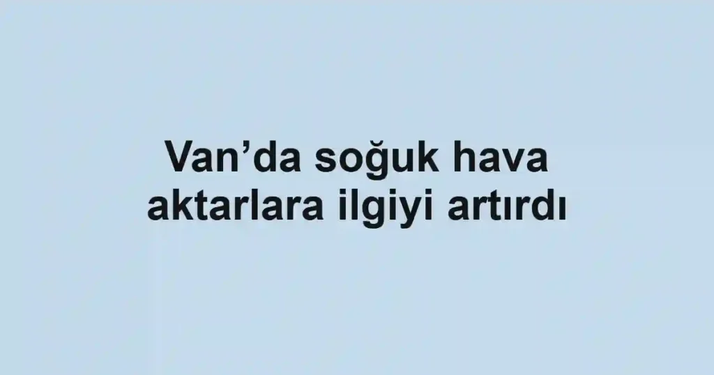 Van’da soğuk hava aktarlara ilgiyi artırdı