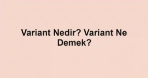 Variant Nedir? Variant Ne Demek?