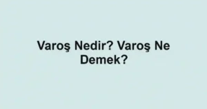 Varoş Nedir? Varoş Ne Demek?