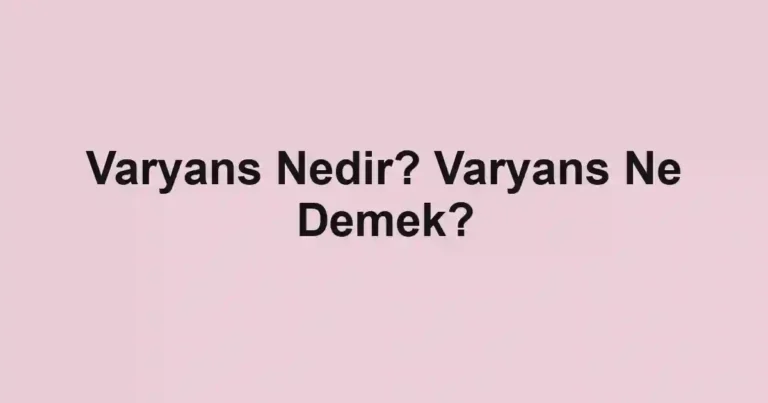 Varyans Nedir? Varyans Ne Demek?