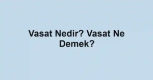 Vasat Nedir? Vasat Ne Demek?