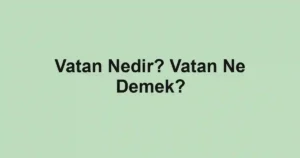Vatan Nedir? Vatan Ne Demek?