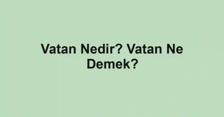 Vatan Nedir? Vatan Ne Demek?