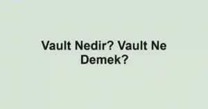 Vault Nedir? Vault Ne Demek?