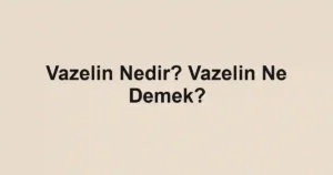 Vazelin Nedir? Vazelin Ne Demek?