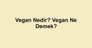 Vegan Nedir? Vegan Ne Demek?
