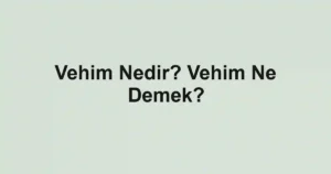 Vehim Nedir? Vehim Ne Demek?