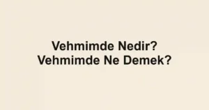 Vehmimde Nedir? Vehmimde Ne Demek?