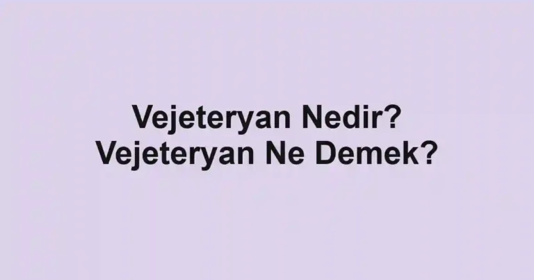 Vejeteryan Nedir? Vejeteryan Ne Demek?