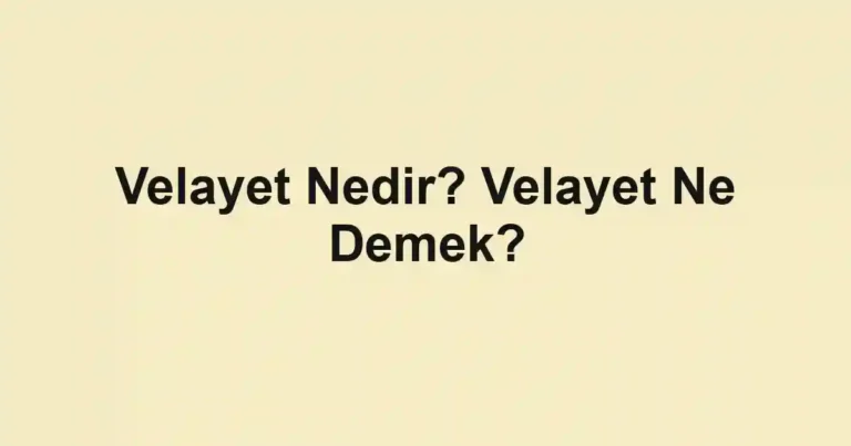 Velayet Nedir? Velayet Ne Demek?