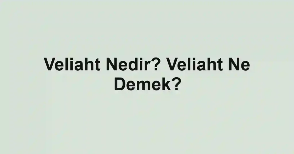 Veliaht Nedir? Veliaht Ne Demek?