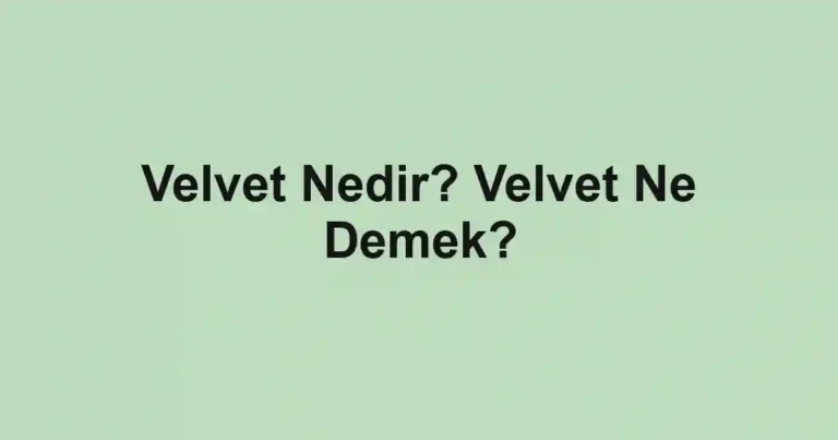 Velvet Nedir? Velvet Ne Demek?