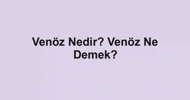 Venöz Nedir? Venöz Ne Demek?