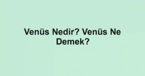 Venüs Nedir? Venüs Ne Demek?