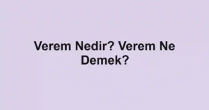 Verem Nedir? Verem Ne Demek?
