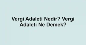 Vergi Adaleti Nedir? Vergi Adaleti Ne Demek?
