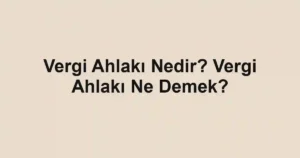 Vergi Ahlakı Nedir? Vergi Ahlakı Ne Demek?